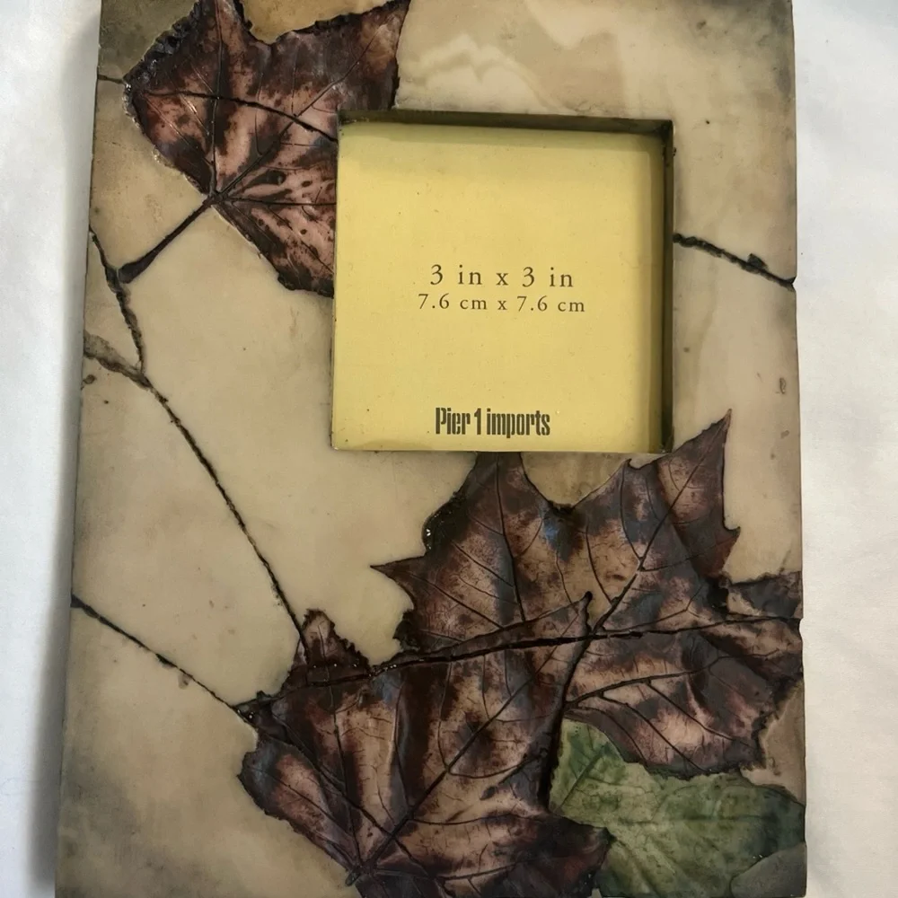 Pier 1 Imports Picture Frame Pressed Leaves Marble Look Background